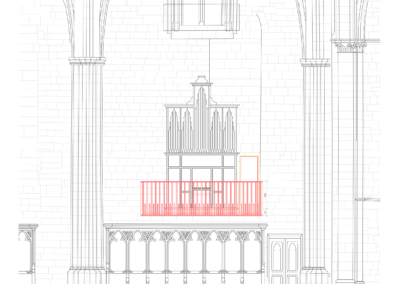 Tribune nord (orgue espagnol), vue de face